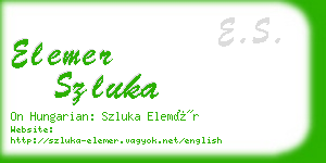 elemer szluka business card